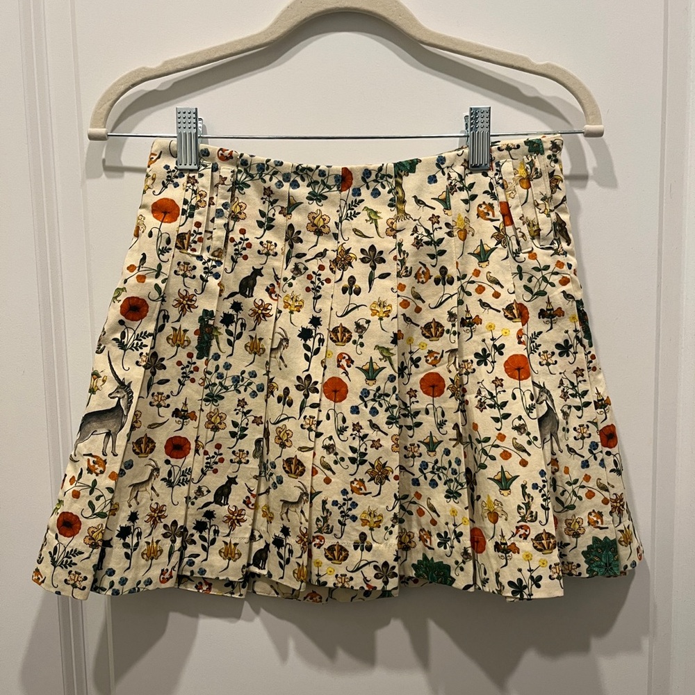 Samantha Pleet Illuminated Cream Floral Mini Skirt
